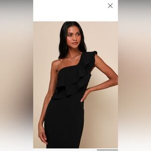 Lulus Ruffled One Shoulder Gown